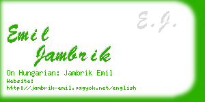 emil jambrik business card